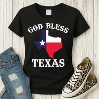 Texas Flag Patriotic Texan Pride God Bless Texas Women's T-Shirt thumb 3