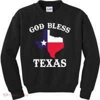 Texas Flag Patriotic Texan Pride God Bless Texas Kids Sweatshirt thumb 0