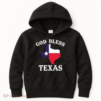 Texas Flag Patriotic Texan Pride God Bless Texas Kids Hoodie