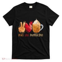 Thanksgiving Fall Peace Love Pumpkin Spice T-Shirt thumb 0