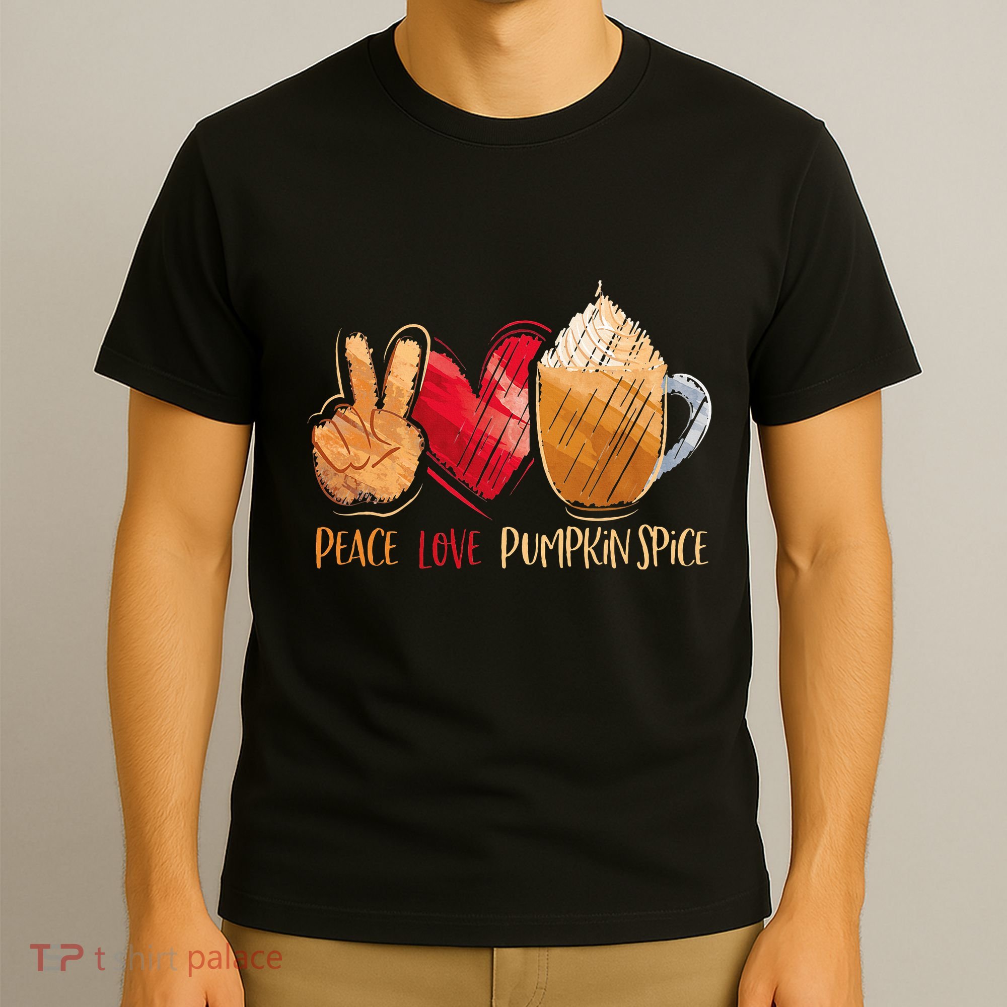 Thanksgiving Fall Peace Love Pumpkin Spice T-Shirt
