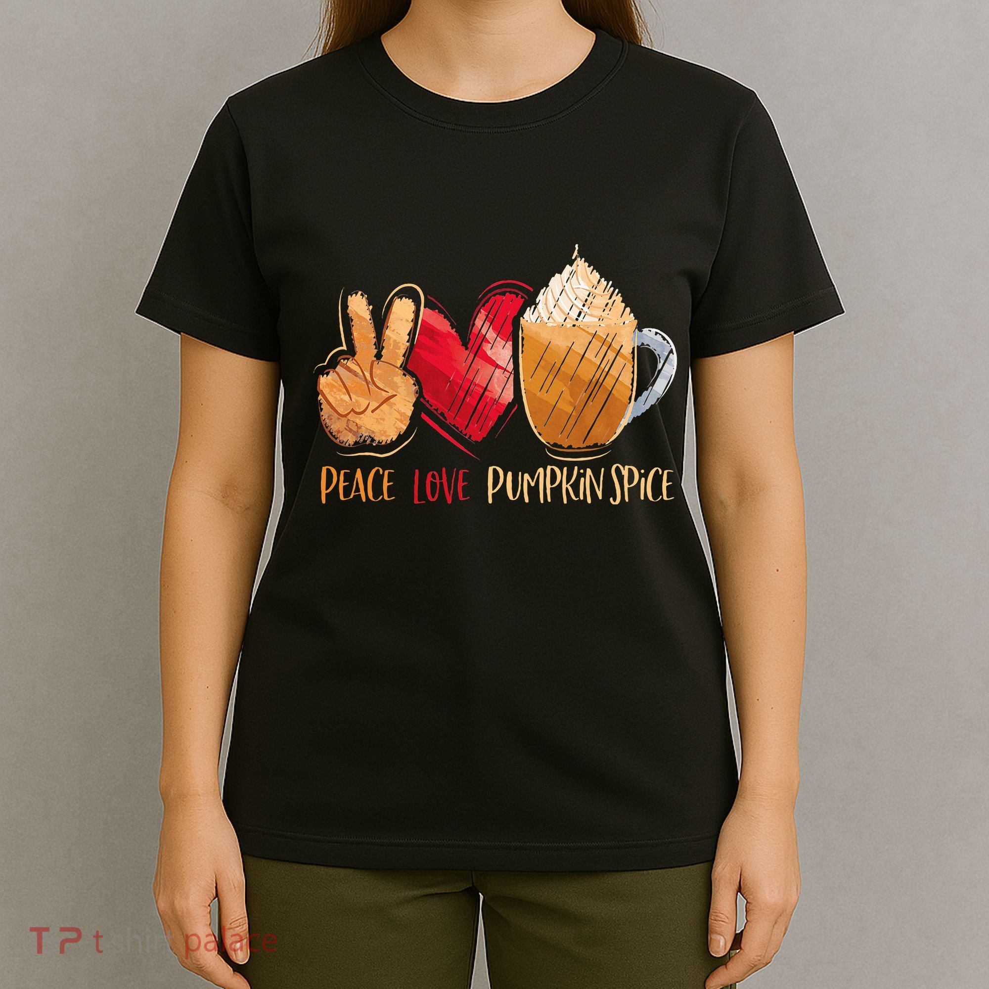 Thanksgiving Fall Peace Love Pumpkin Spice T-Shirt