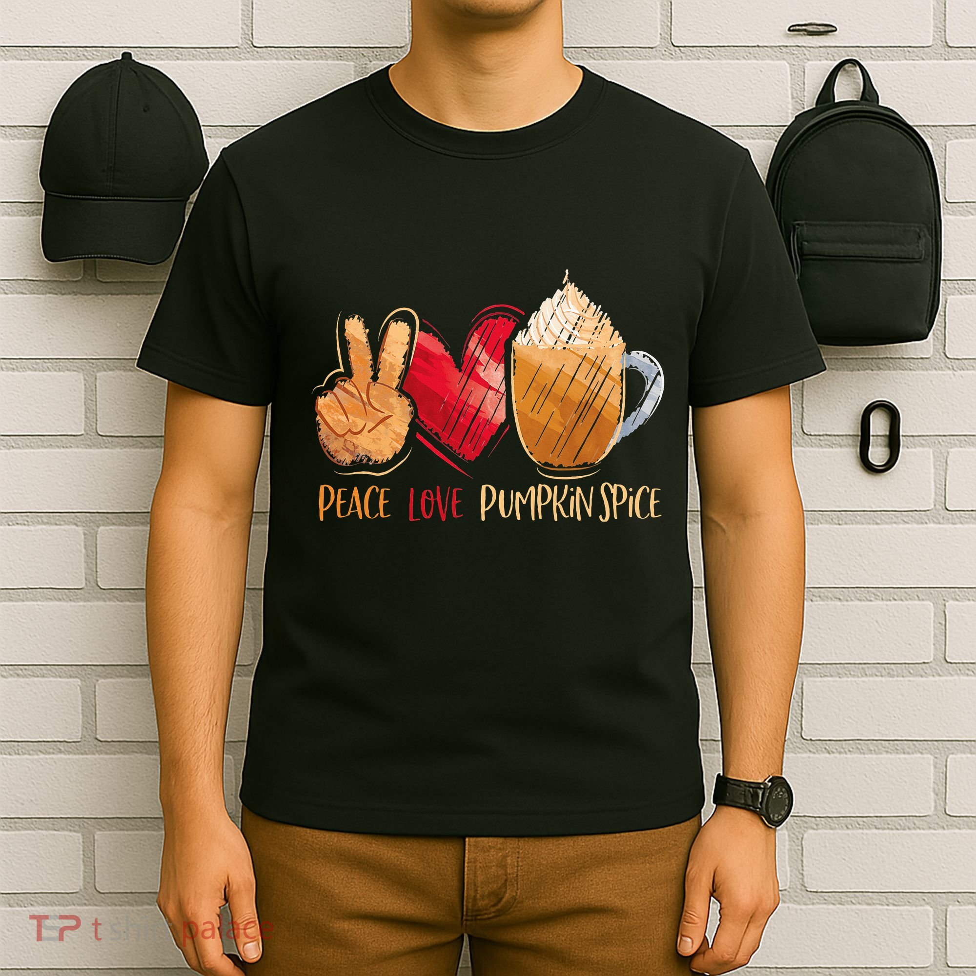 Thanksgiving Fall Peace Love Pumpkin Spice T-Shirt