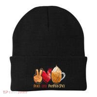 Thanksgiving Fall Peace Love Pumpkin Spice Beanie thumb 0