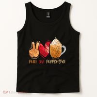 Thanksgiving Fall Peace Love Pumpkin Spice Tank Top thumb 2
