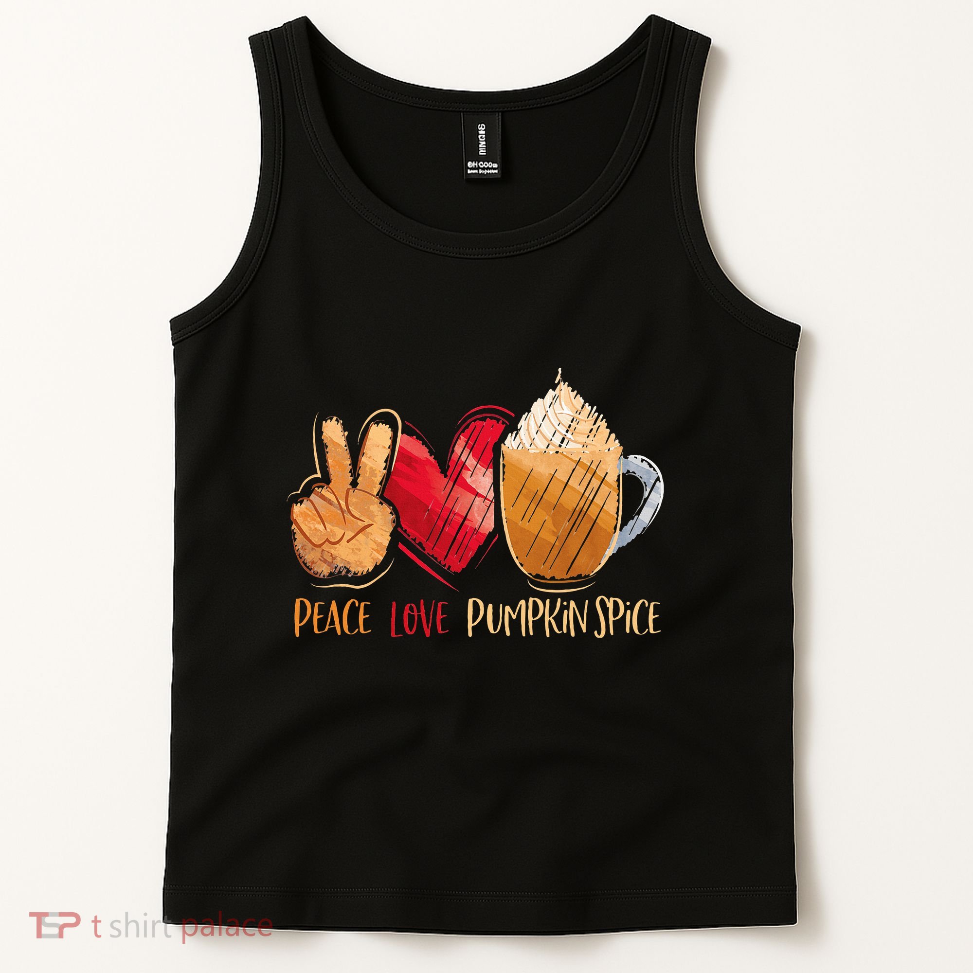 Thanksgiving Fall Peace Love Pumpkin Spice Tank Top