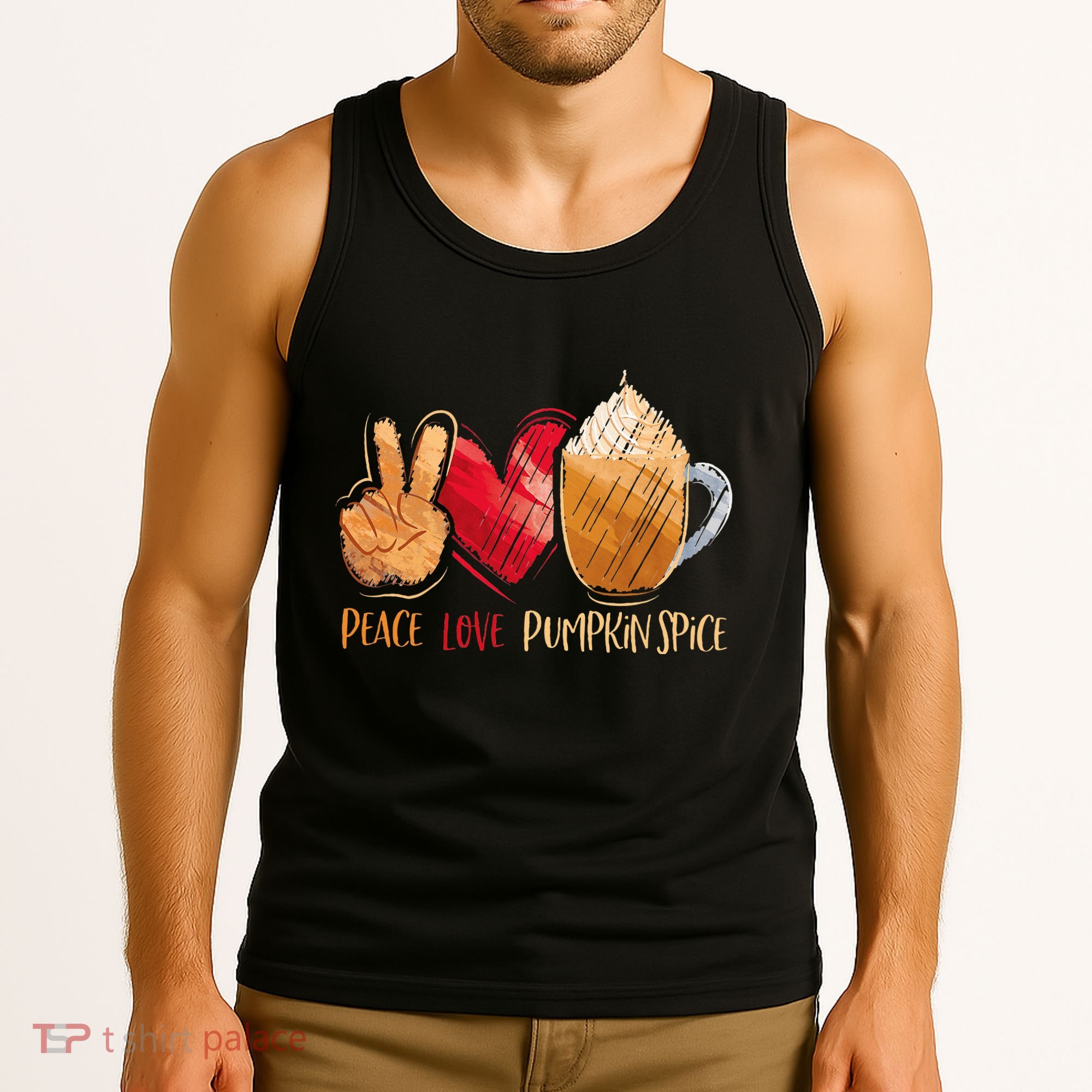 Thanksgiving Fall Peace Love Pumpkin Spice Tank Top