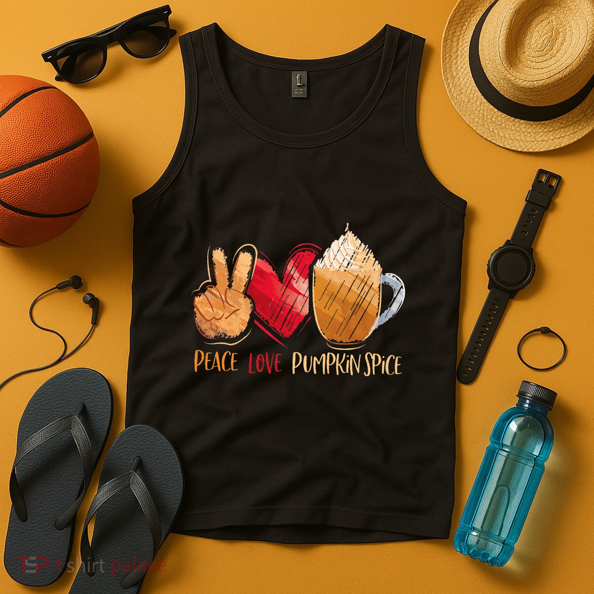 Thanksgiving Fall Peace Love Pumpkin Spice Tank Top