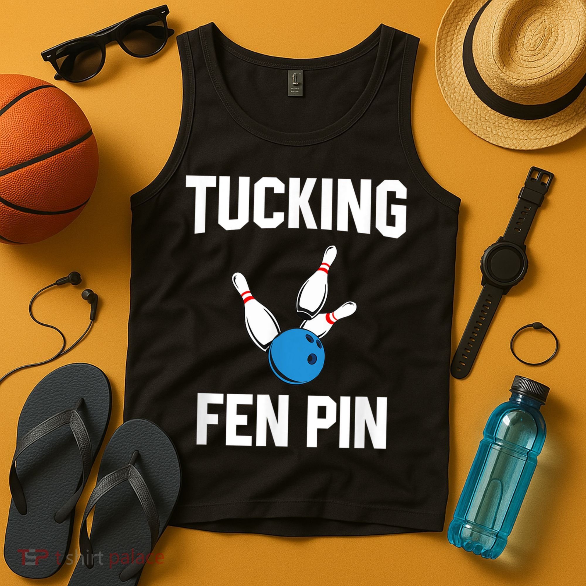 Tucking Fen Pin Funny Bowling Tank Top