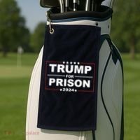 Trump For Prison 2024 Support Trump 4th Of July Golf Towel thumb 2