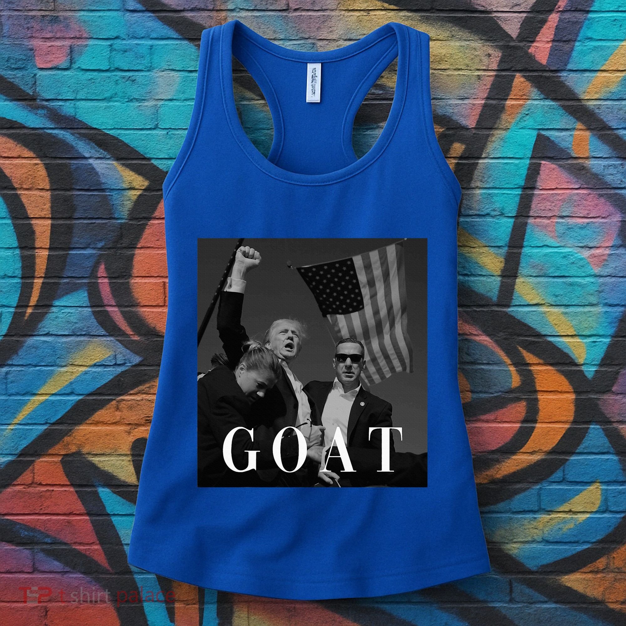 Trump Fist Pump Butler Rally Patriotic Goat Trump Women's Tank Top