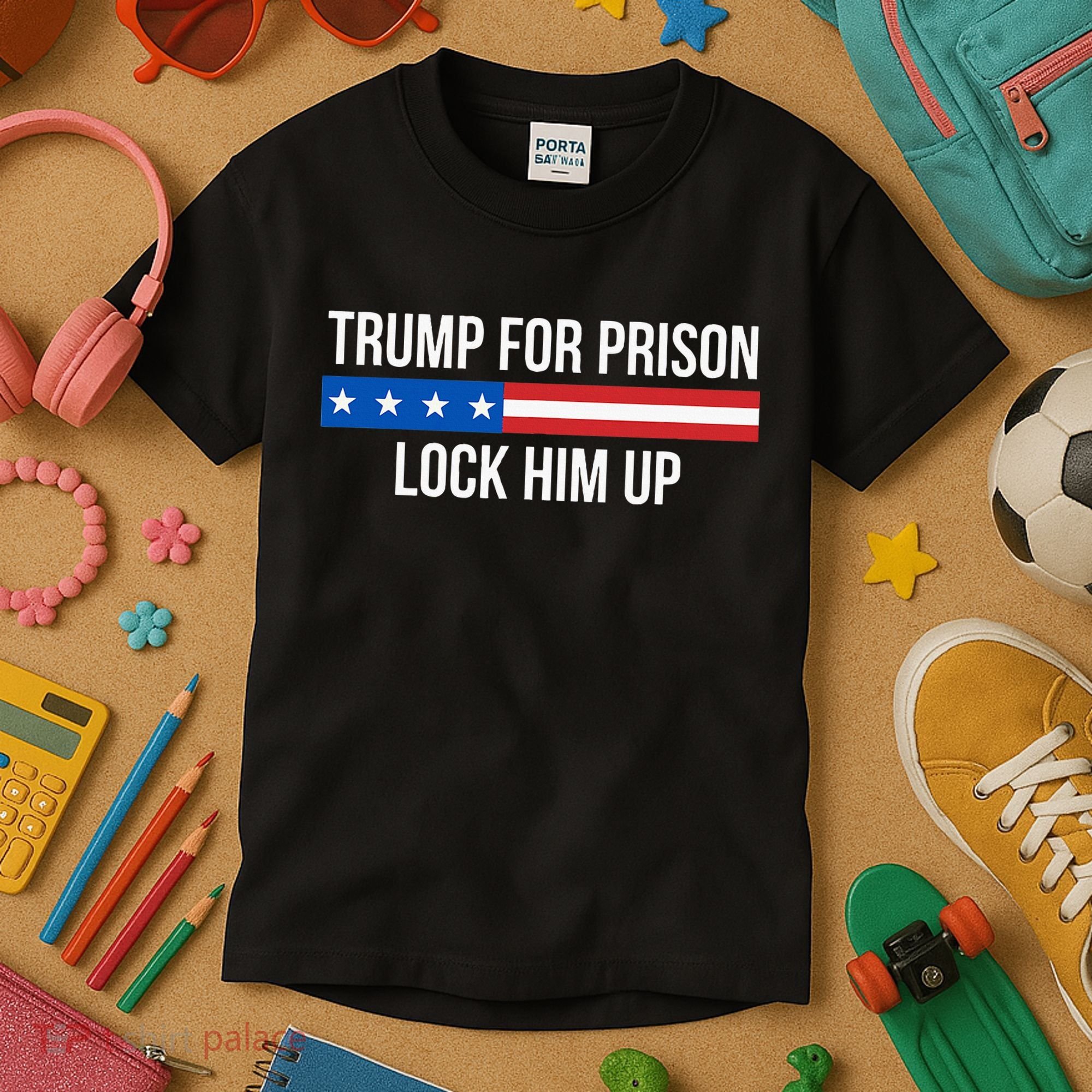 Trump For Prison Lock Him Up Kids T-Shirt