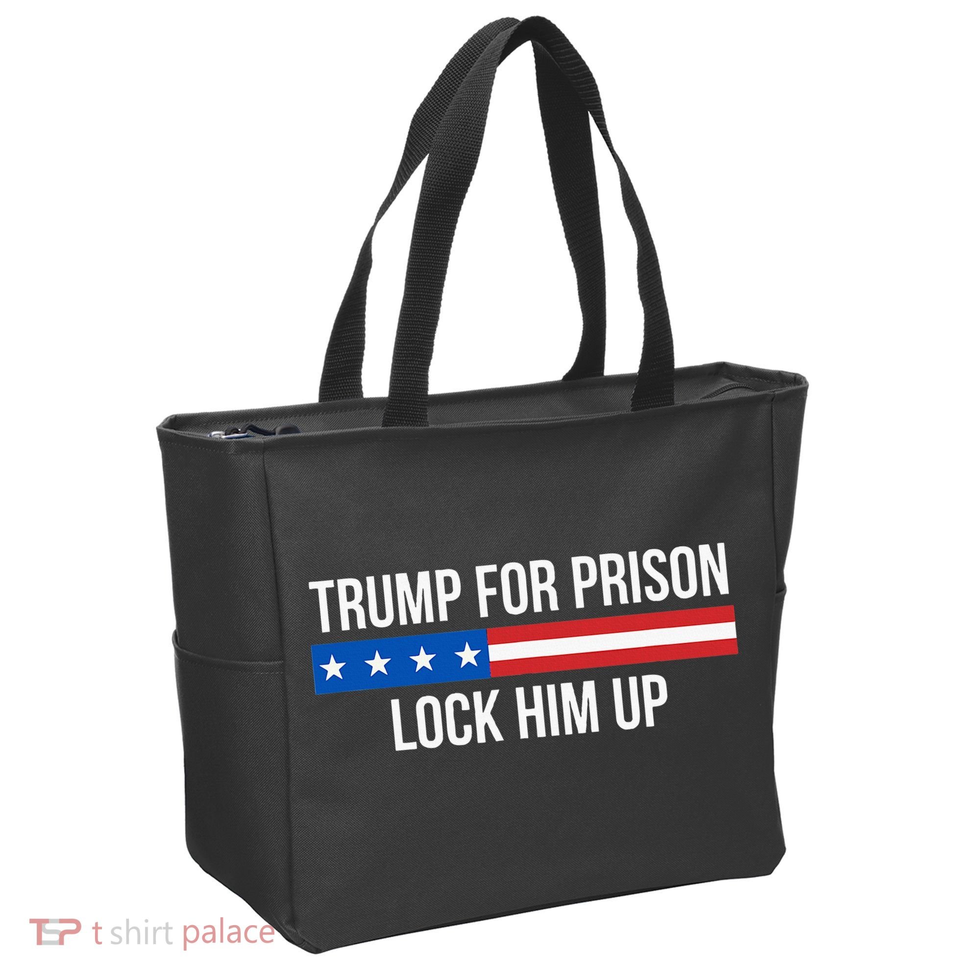 Trump For Prison Lock Him Up Tote Bag