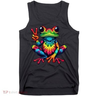 Tiedye Frog Peace Sign Hippie Tank Top