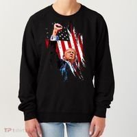 Trump Fist Pump Usa Flag Maga Women's Sweatshirt thumb 0