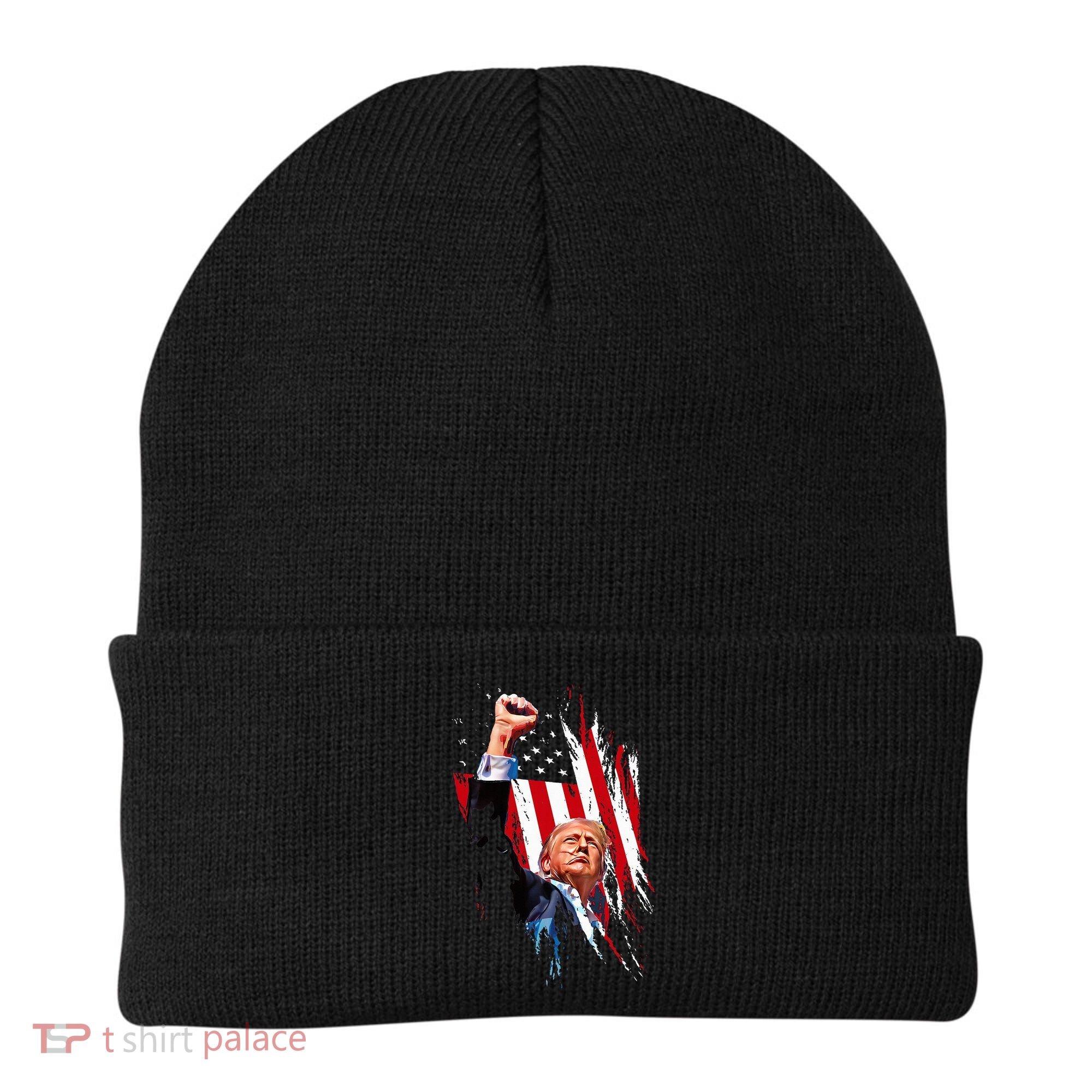 Trump Fist Pump Usa Flag Maga Beanie