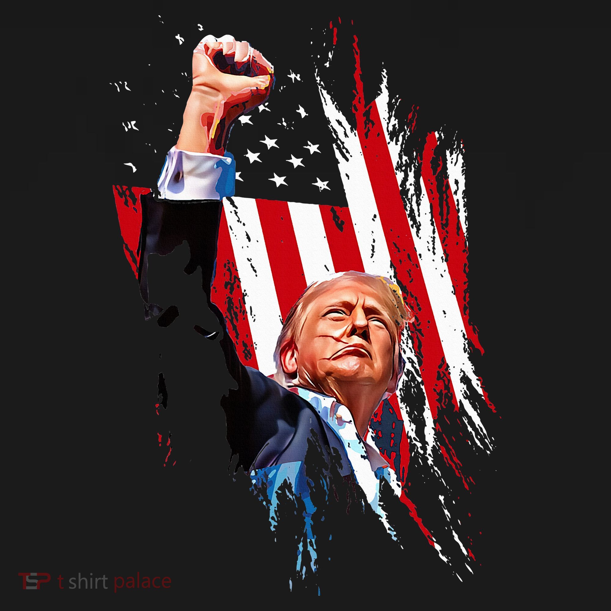 Trump Fist Pump Usa Flag Maga Women's Hoodie