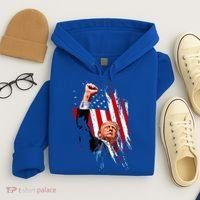 Trump Fist Pump Usa Flag Maga Hoodie thumb 4