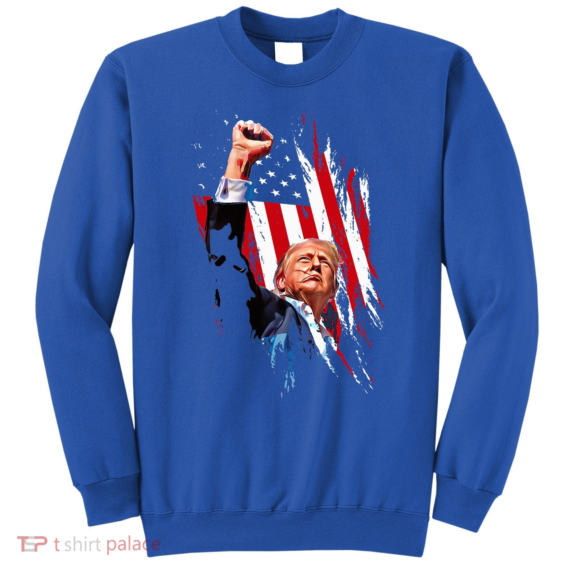 Trump Fist Pump Usa Flag Maga Sweatshirt