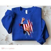 Trump Fist Pump Usa Flag Maga Sweatshirt thumb 2
