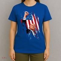 Trump Fist Pump Usa Flag Maga T-Shirt thumb 4