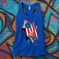Trump Fist Pump Usa Flag Maga Women's Tank Top thumb 3