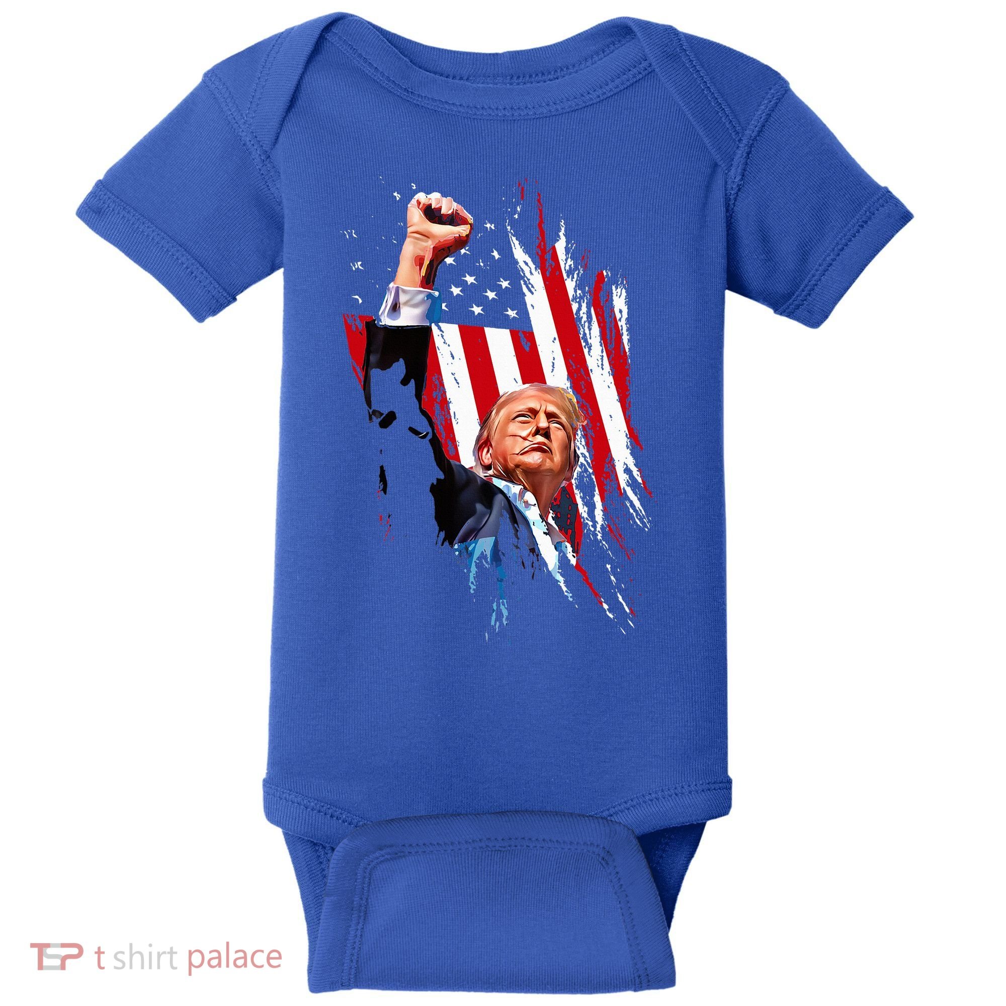 Trump Fist Pump Usa Flag Maga Baby Bodysuit
