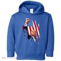 Trump Fist Pump Usa Flag Maga Toddler Hoodie thumb 0