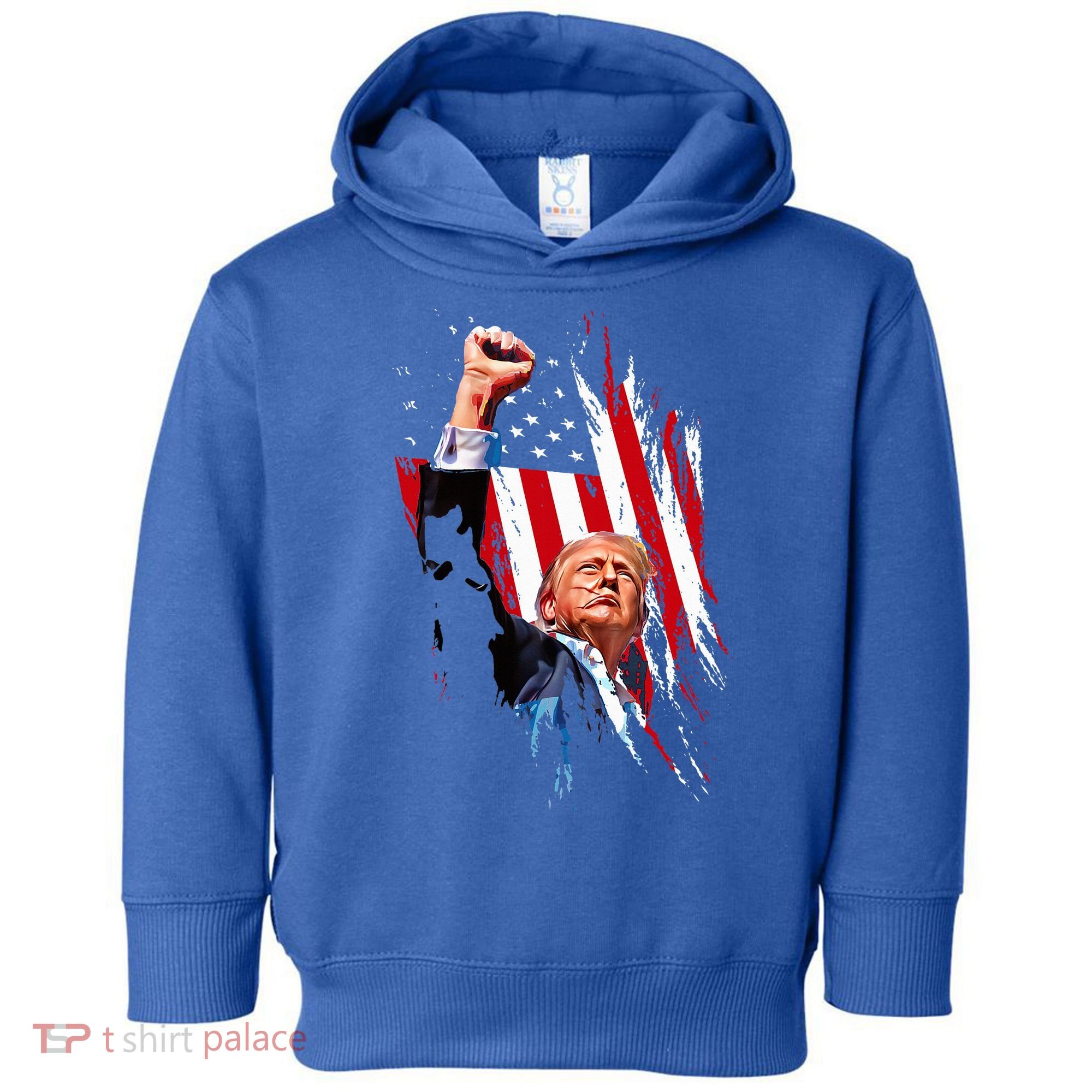 Trump Fist Pump Usa Flag Maga Toddler Hoodie
