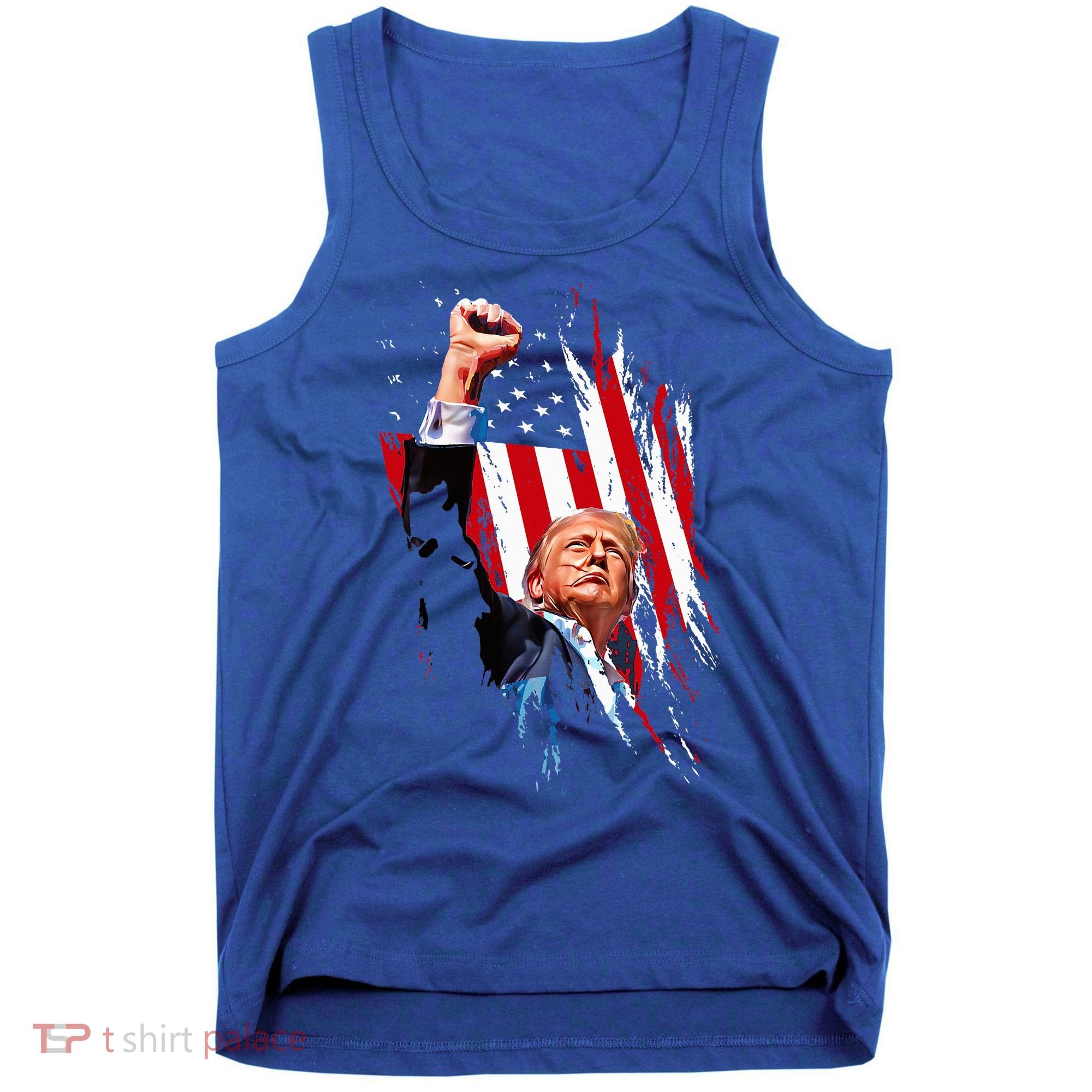 Trump Fist Pump Usa Flag Maga Tank Top