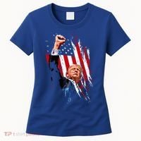Trump Fist Pump Usa Flag Maga Women's T-Shirt thumb 0