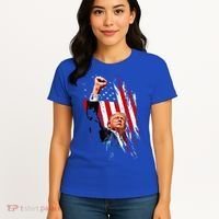 Trump Fist Pump Usa Flag Maga Women's T-Shirt thumb 4