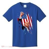 Trump Fist Pump Usa Flag Maga Kids T-Shirt thumb 0