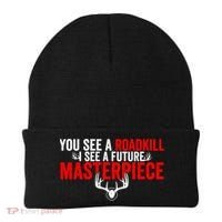 Taxidermy From Roadkill To Masterpiece Taxidermist Deer Gift Beanie thumb 0