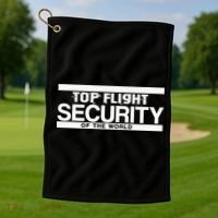 Top Flight Security Funny Friday Golf Towel thumb 1