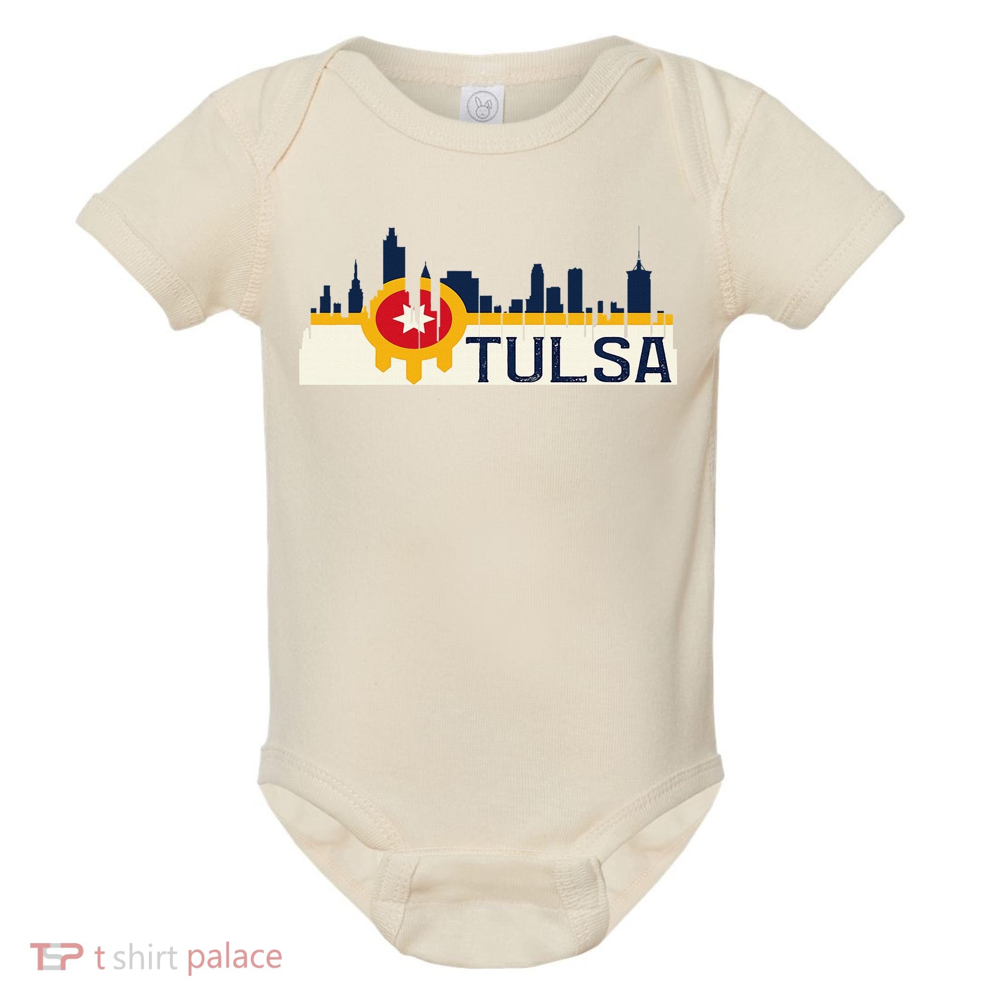 Tulsa Flag Skyline Baby Bodysuit