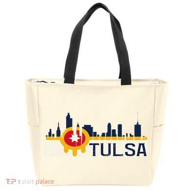Tulsa Flag Skyline Tote Bag