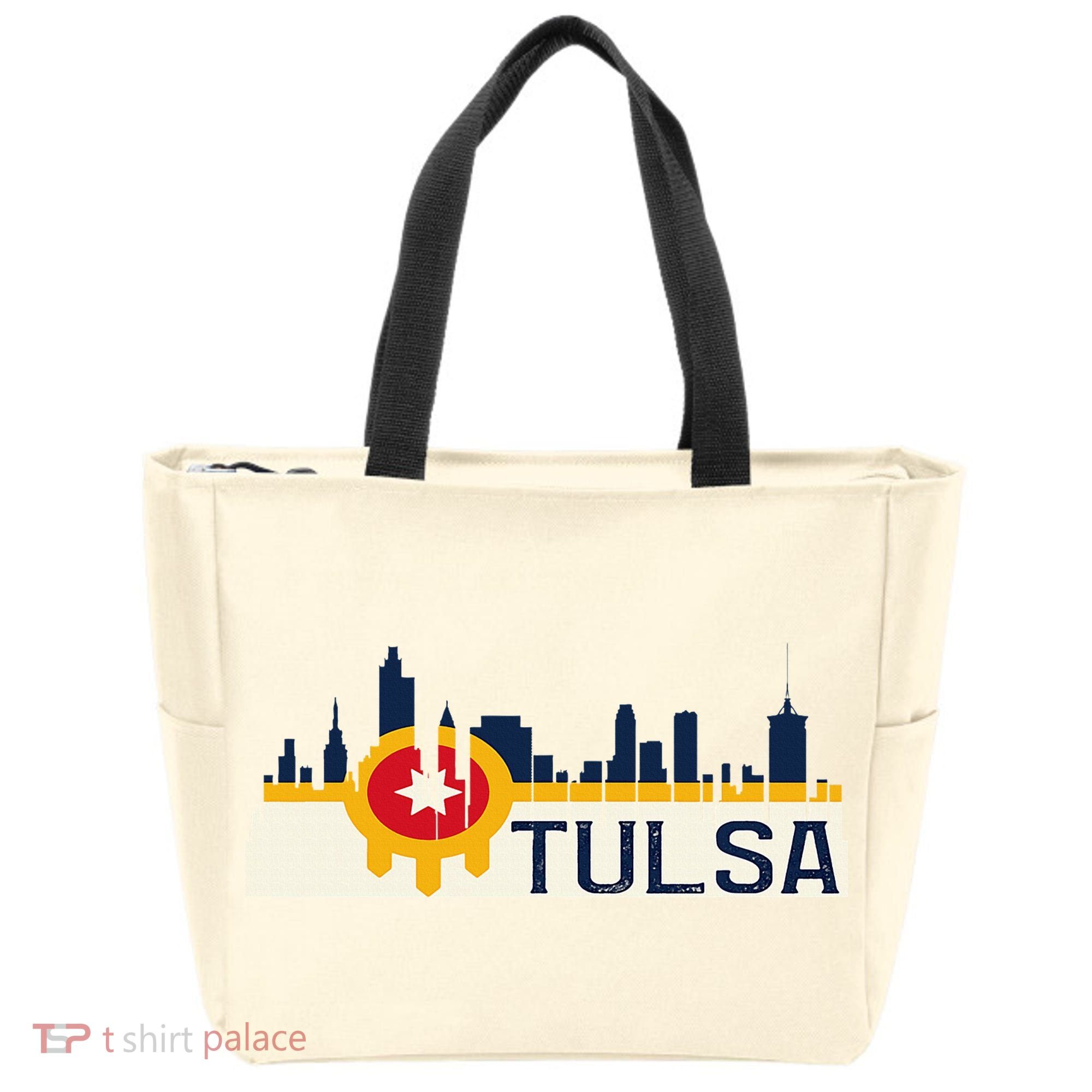 Tulsa Flag Skyline Tote Bag