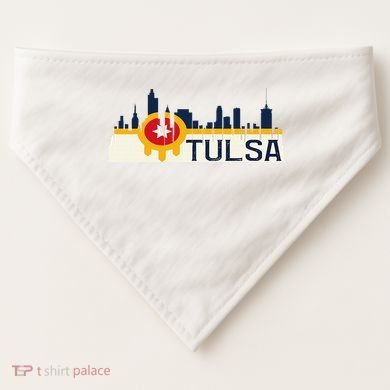 Tulsa Flag Skyline USA-Made Doggie Bandana