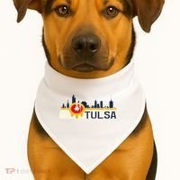 Tulsa Flag Skyline USA-Made Doggie Bandana thumb 1