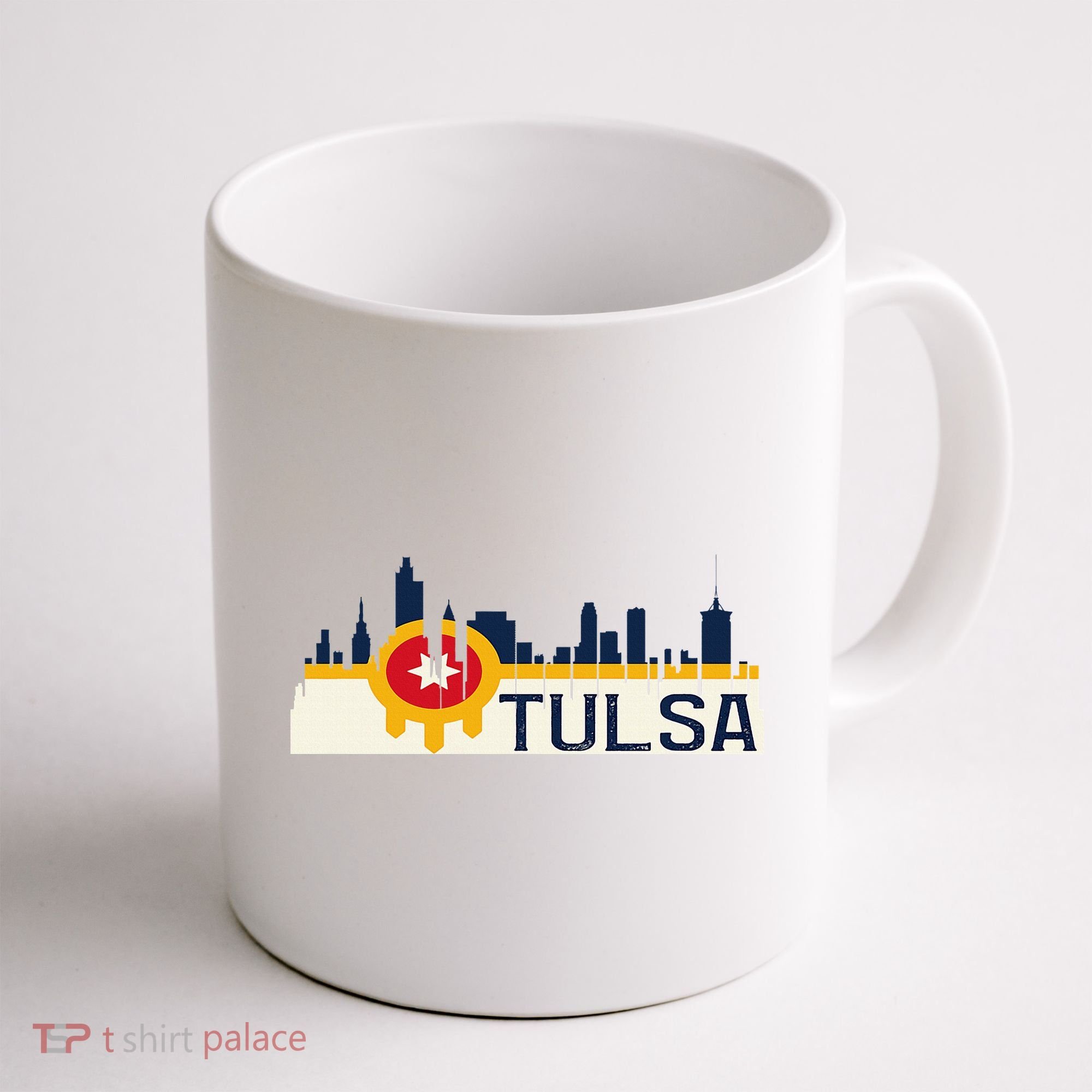 Tulsa Flag Skyline Coffee Mug