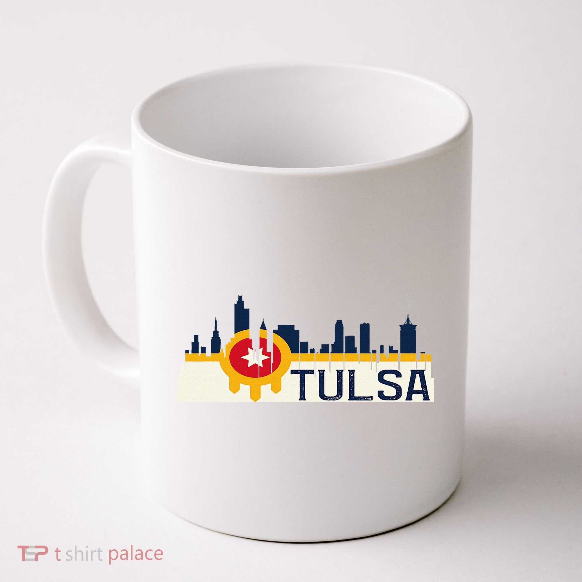Tulsa Flag Skyline Coffee Mug