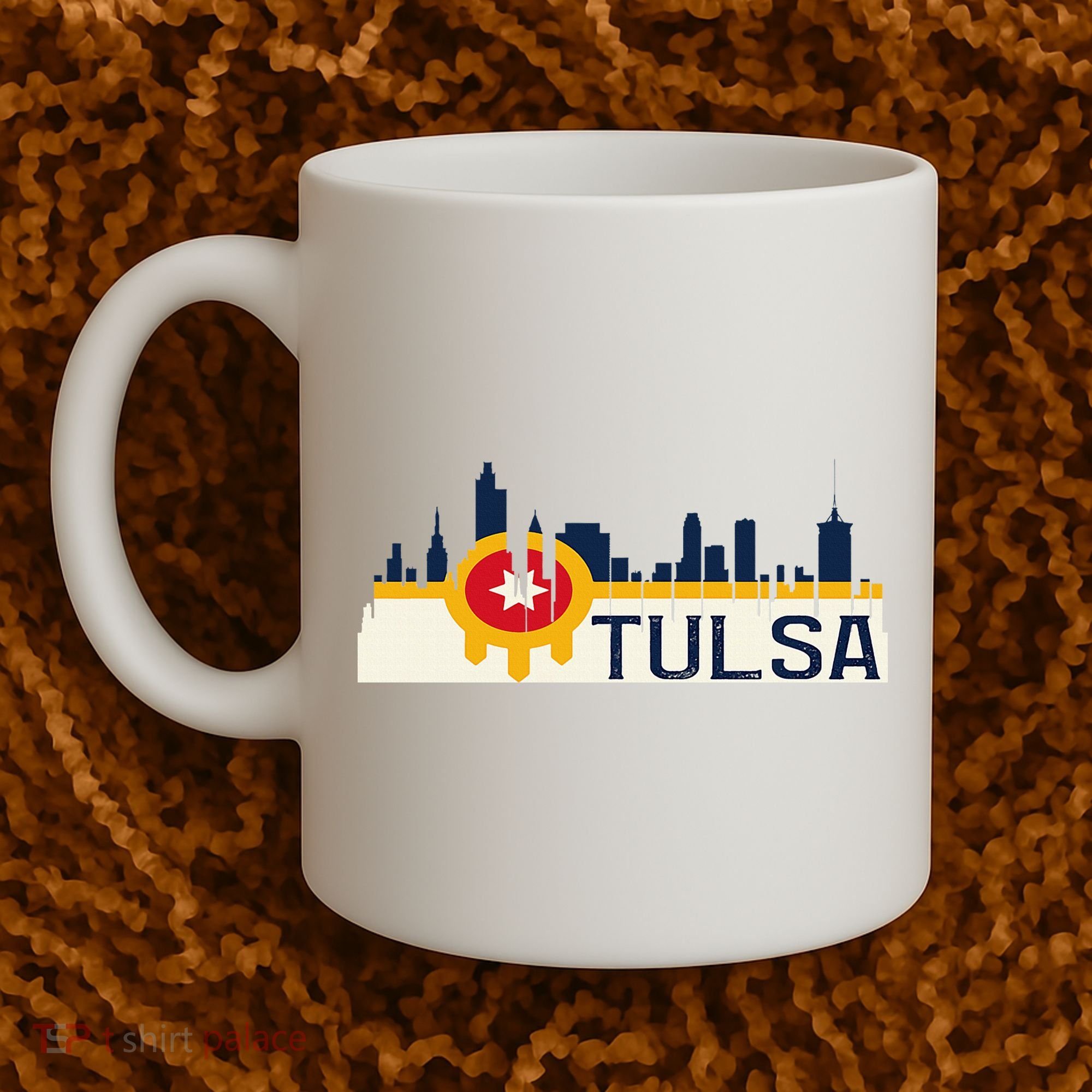 Tulsa Flag Skyline Coffee Mug
