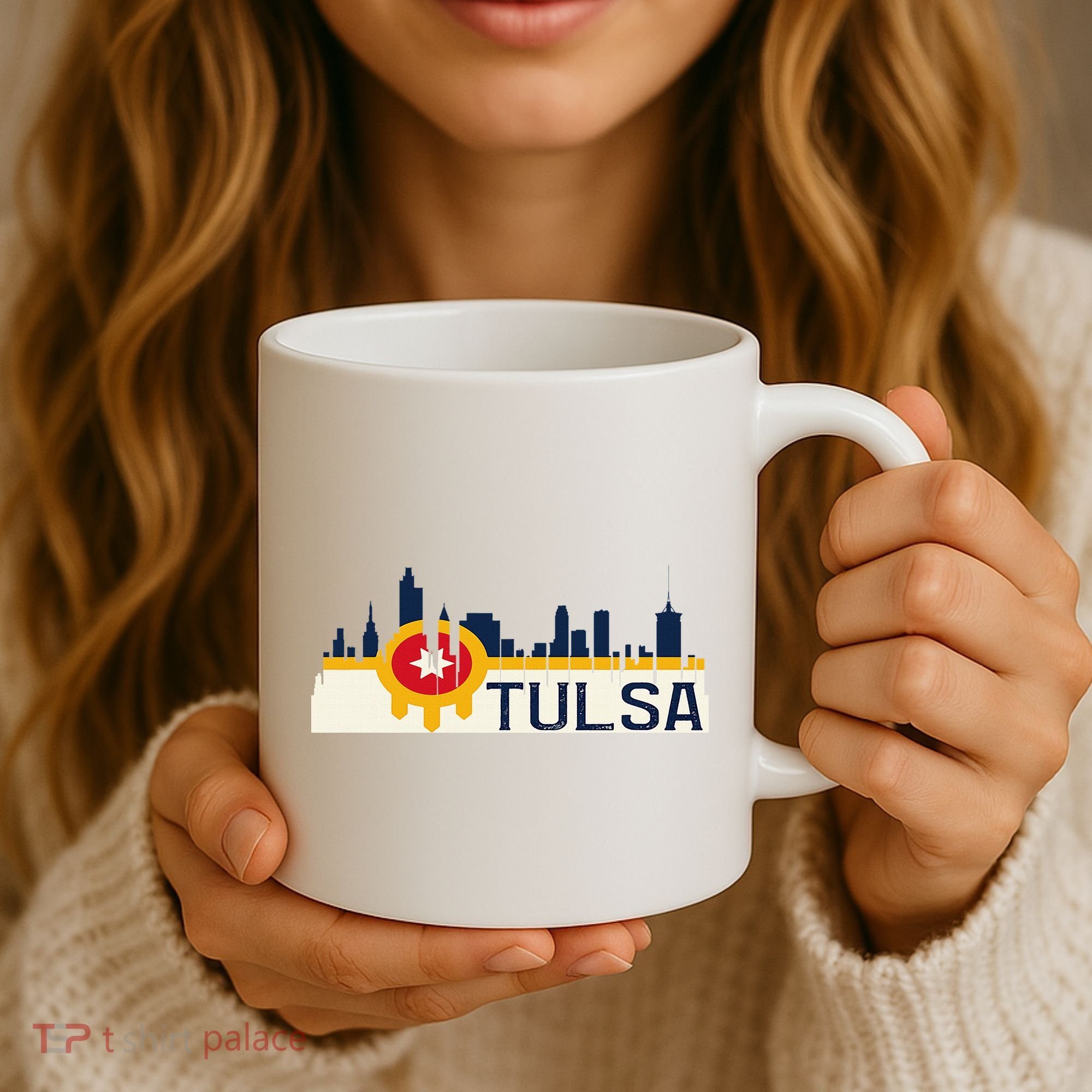 Tulsa Flag Skyline Coffee Mug