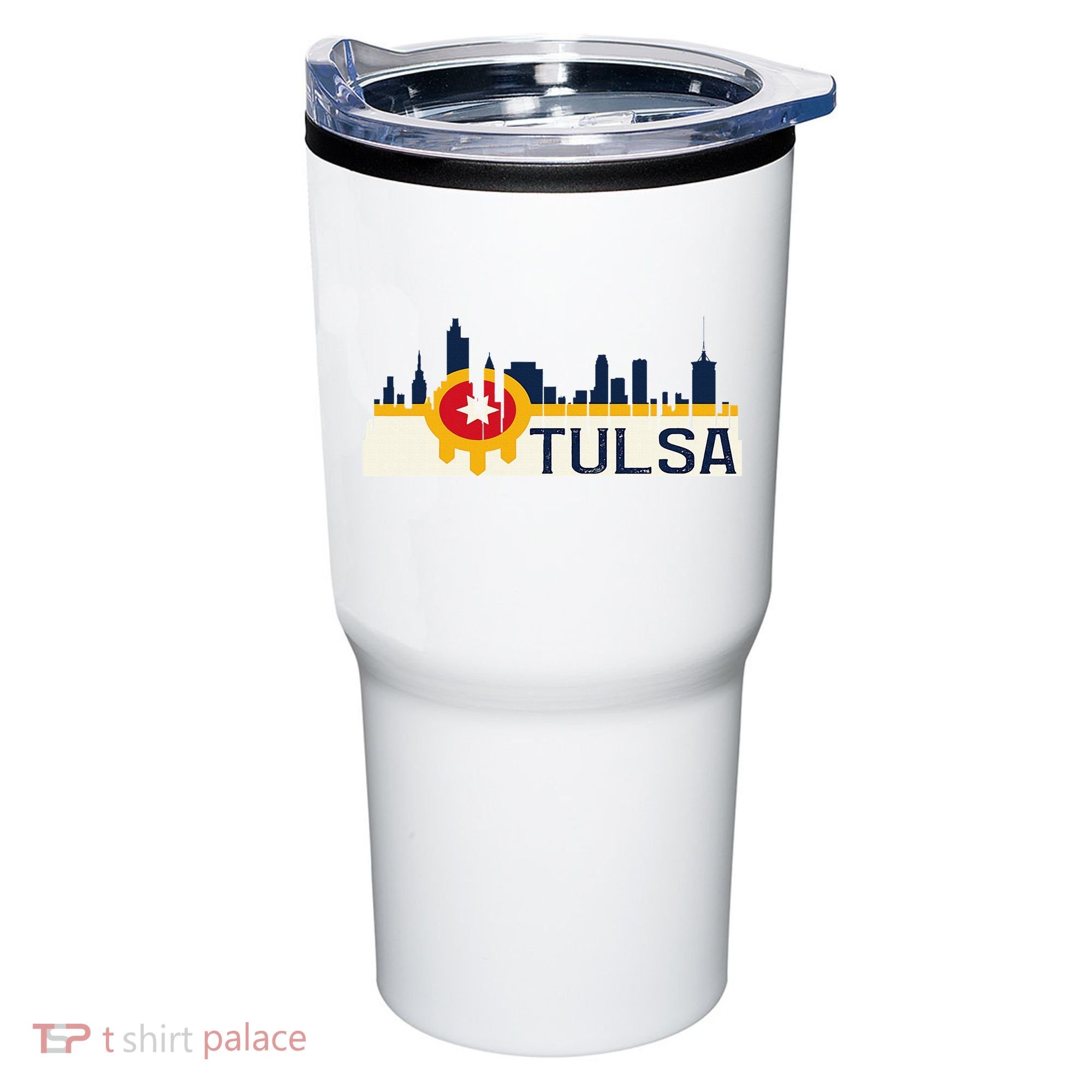 Tulsa Flag Skyline Tumbler