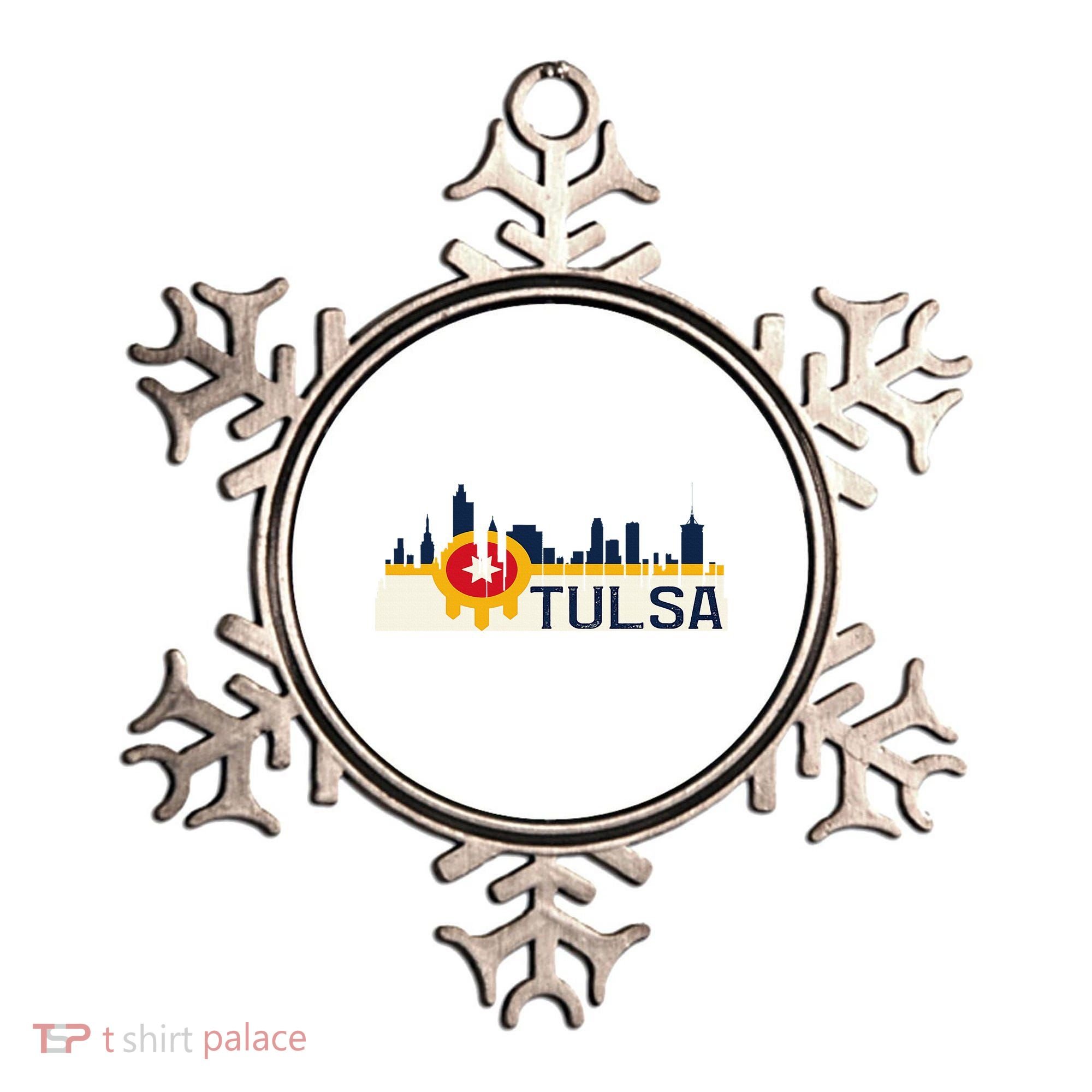 Tulsa Flag Skyline Ornament