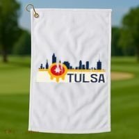 Tulsa Flag Skyline Golf Towel thumb 1