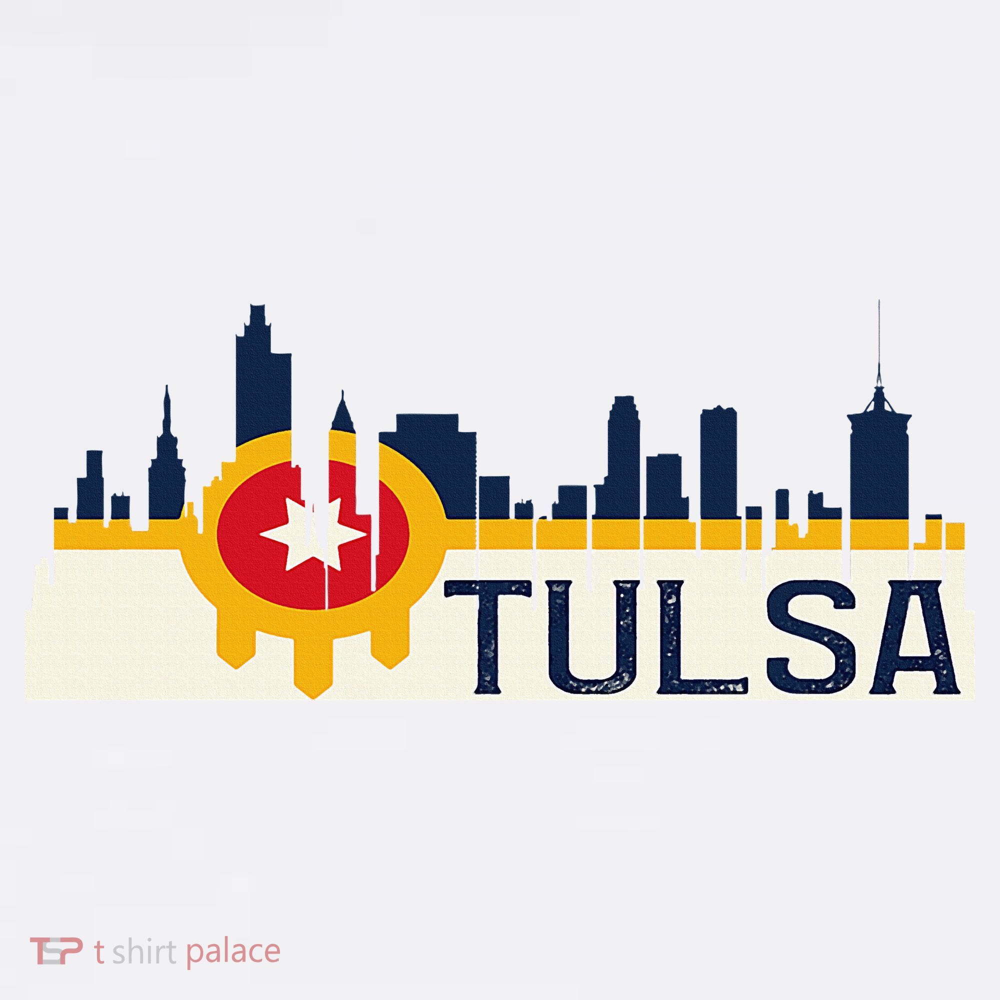 Tulsa Flag Skyline Golf Towel