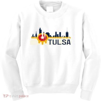 Tulsa Flag Skyline Kids Sweatshirt