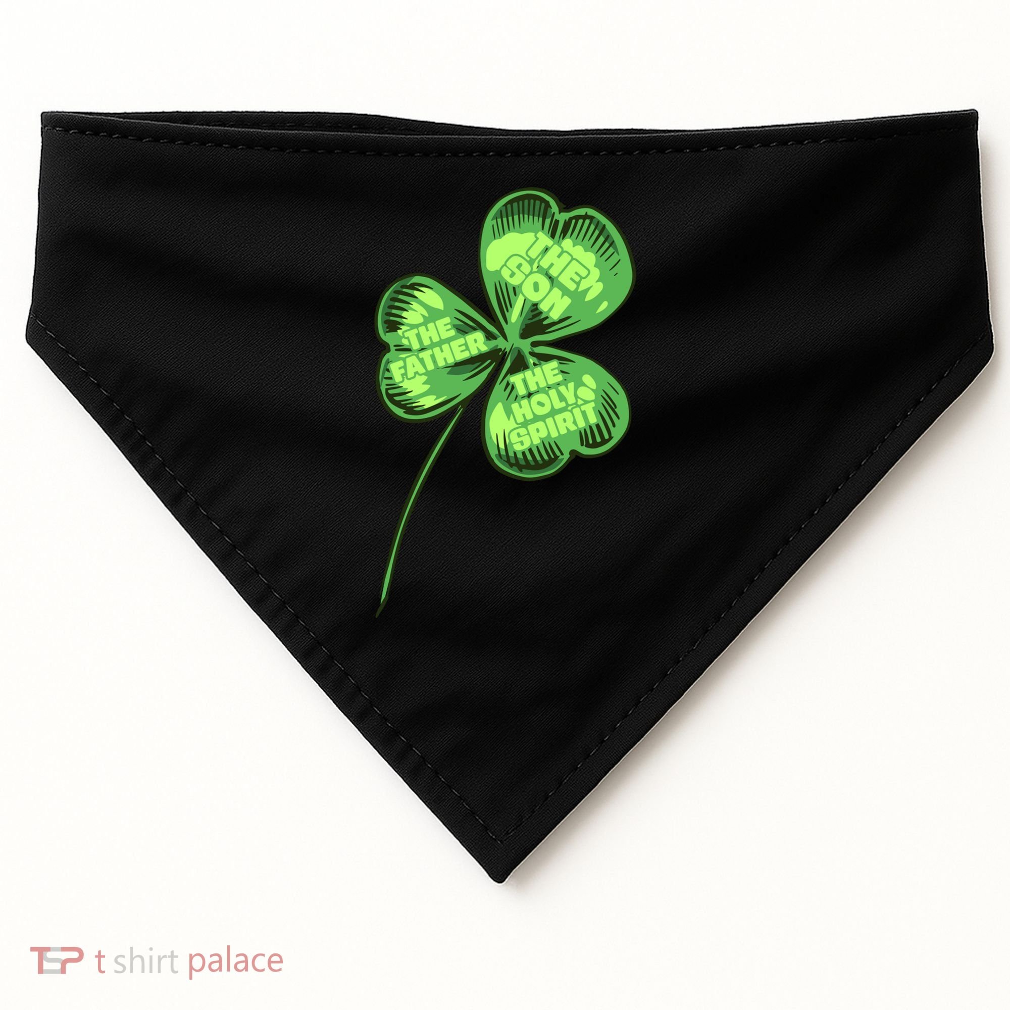 The Father Son Holy Spirit Shamrock St Patrick Day Gift USA-Made Doggie Bandana